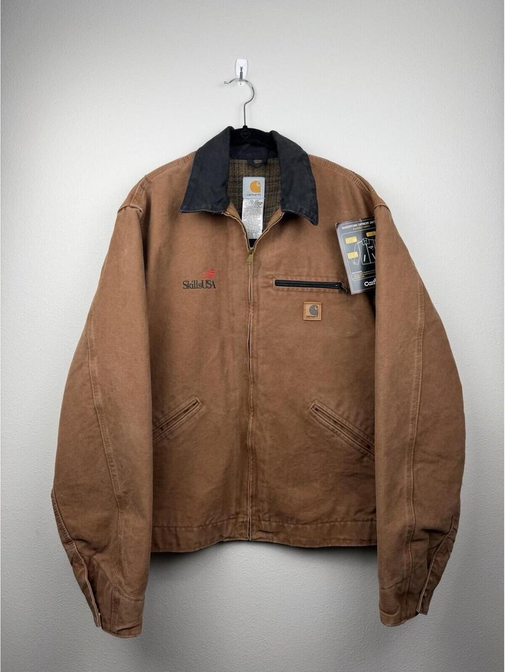 Carhartt J97 BRN Sandstone Detroit Jacket Blanket Lined 2005 NEW Large Tall Y2K